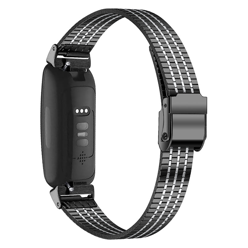 Seven Beads Solid Stainless Steel Watch Band Metal Wristband for Fitbit Inspire 2 Seven Beads Solid Stainless Steel Watch Band Metal Wristband for Fitbit Inspire 2